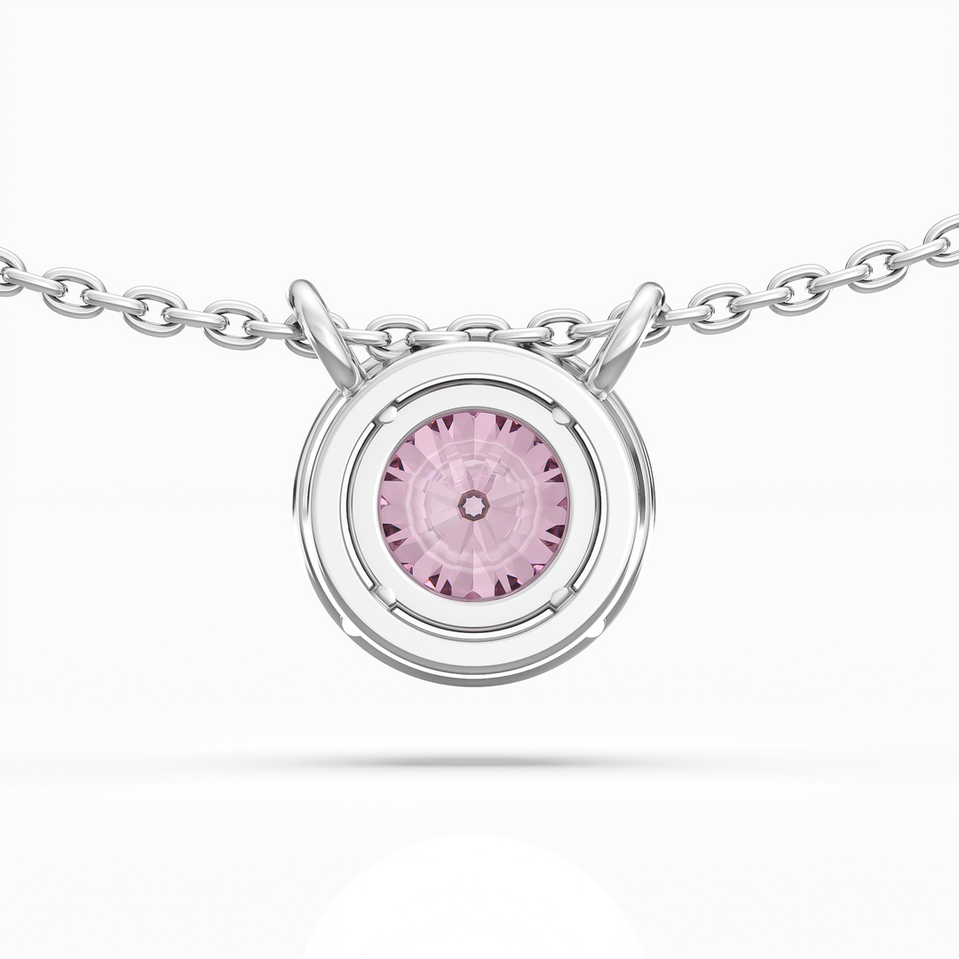 Pink Diamond Halo Pendant[Without Chain]