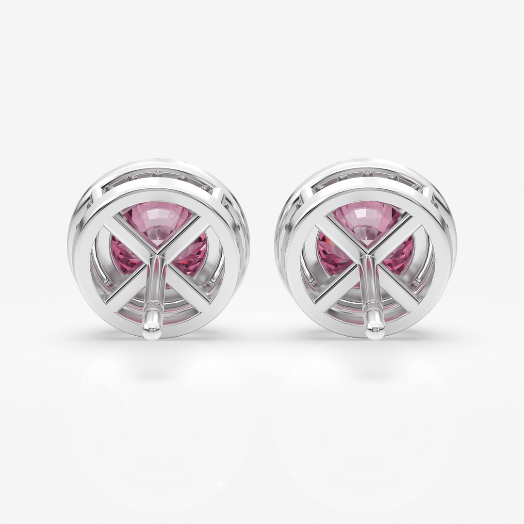 Rosé Halo Diamond Stud Earrings - Gloryte