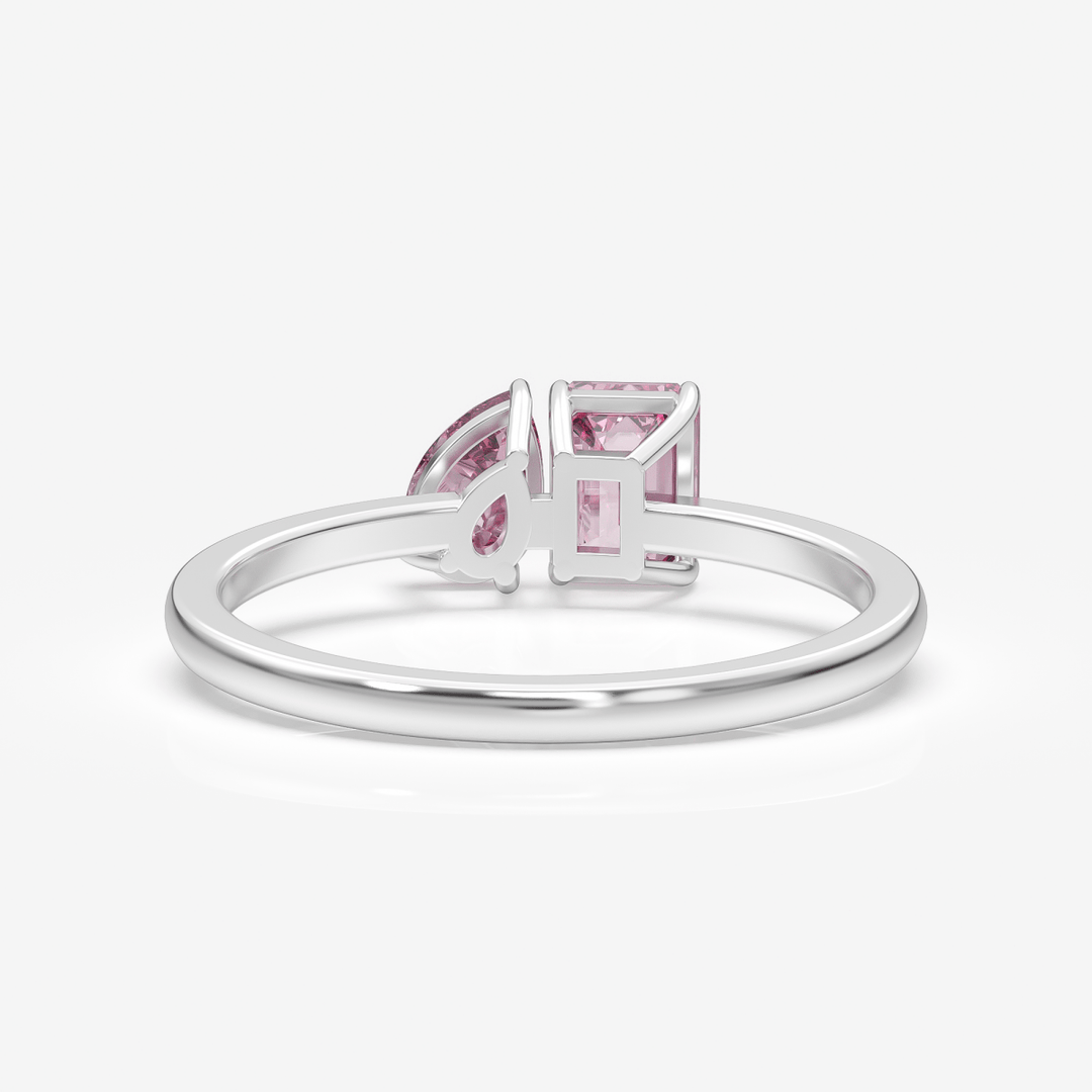 Toi et Moi Fancy Vivid Pink and Fancy Light Pink Cocktail Engagement Ring - Gloryte